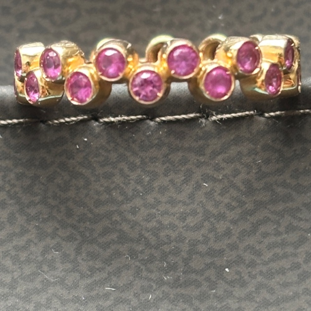 Maison Birks Splash 18K Rose Gold Natural Pink Sapphire Eternity Ring, size 7